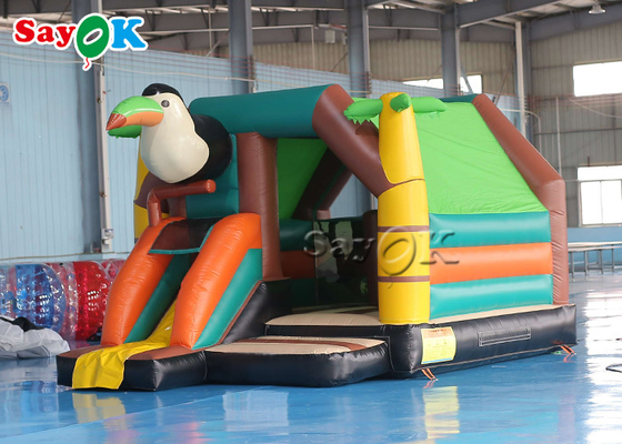 Colorful Jumping Bouncy Castle Animal Theme Woodpecker Bounce House Slide Combo