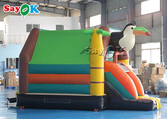 Colorful Jumping Bouncy Castle Animal Theme Woodpecker Bounce House Slide Combo