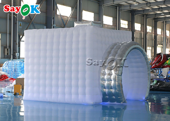Inflatable Party Tent Foldable LED Promotion Inflatable Photo Booth With Air Blower White Color