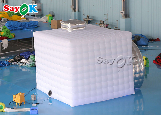 Inflatable Party Tent Foldable LED Promotion Inflatable Photo Booth With Air Blower White Color