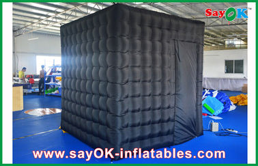 Portable Photo Booth 2.4m Black Inflatable Photo Booth , LED Light Inflatable Picture Booth