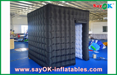 Portable Photo Booth 2.4m Black Inflatable Photo Booth , LED Light Inflatable Picture Booth