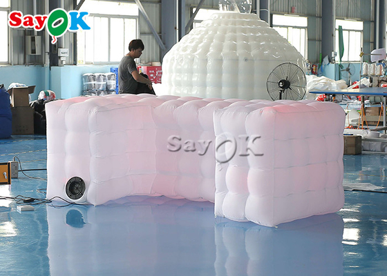 Family Air Tent LED Illuminated Inflatable Bar Counter With Blower For Beer Drink Shop Parties