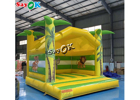 Customized Coconut Tree Inflatable Bounce House 0.55mm PVC Tarpaulin Material