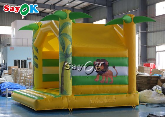 Customized Coconut Tree Inflatable Bounce House 0.55mm PVC Tarpaulin Material