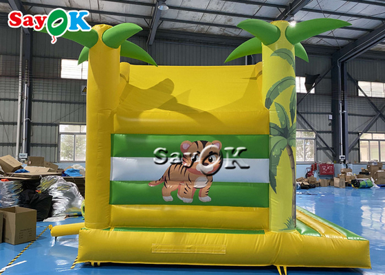 Customized Coconut Tree Inflatable Bounce House 0.55mm PVC Tarpaulin Material