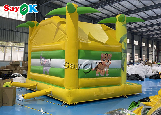 Customized Coconut Tree Inflatable Bounce House 0.55mm PVC Tarpaulin Material