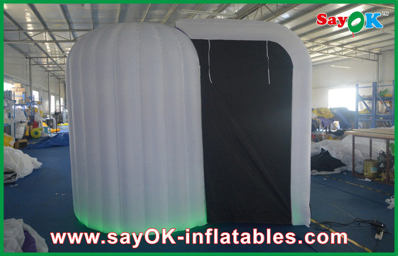 Mobile Photo Booth Green Inflatable Photo Booth Enclosure Round For Advertisement / Park