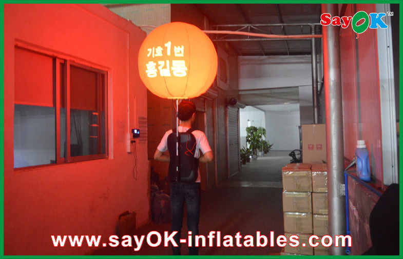 Orange Large Walking Backpack Ball Inflatable Decorations With Janpanese Logo