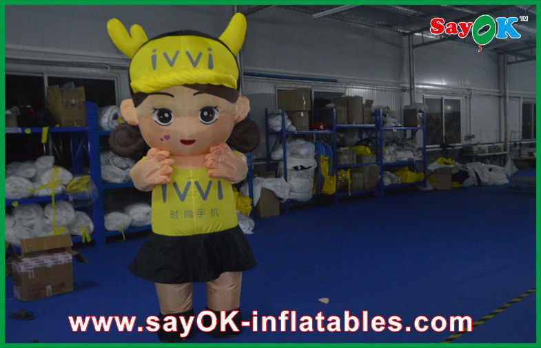 Cute Decoration Inflatable Characters 3m Girl Lively Big Size Oxford Cloth
