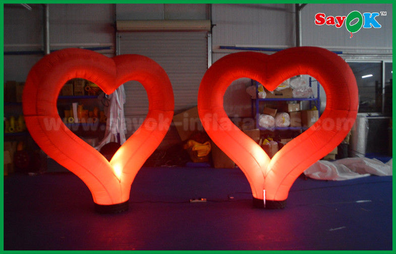 Nylon Cloth Giant Lighting Led Inflatable Decoration ,  Led heart for Party Stage