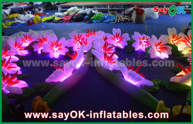 Party Inflatable Lighting Decoration Led Flower Chain Oxford Cloth Inflatable Flowers With LED Lights