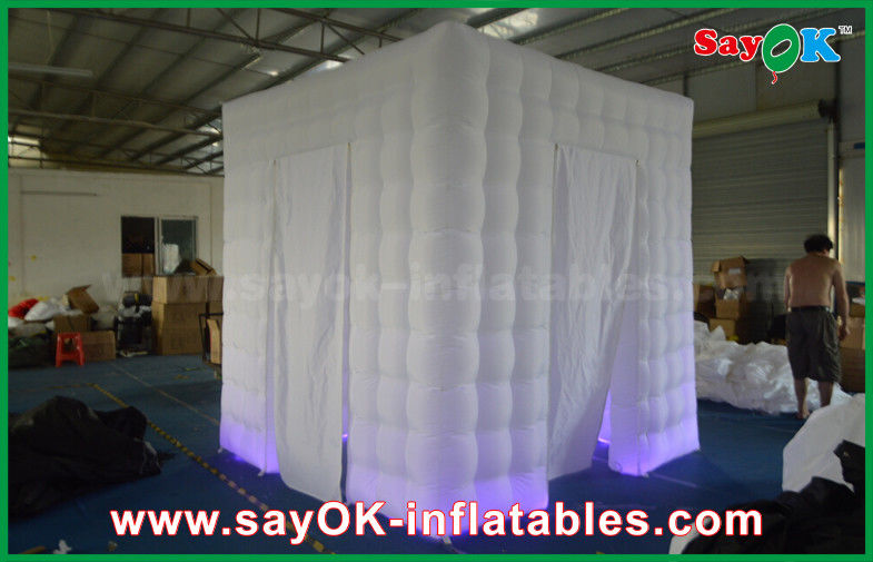 Photo Booth Backdrop Two Doors Inflatable Photo Booth Props Portable Shell With Led Lighting