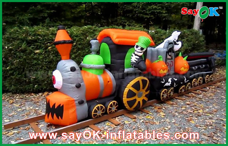 6m OXFord Cloth Inflatable Holiday Decorations Halloween Train For Fun ROHS