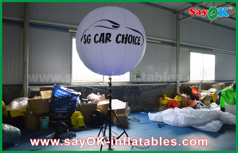 1.5m WHite Iron Inflatable Light Decoration Tripod Standing Balloon With Print