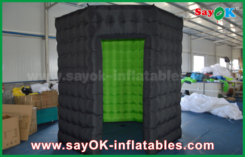 Inflatable Photo Studio White / Black Octagon Inflatable Photo Booth With Strong Wind Resistant 16 Kg