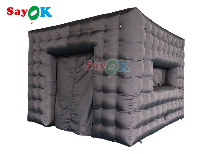 Commercial Black Color Inflatable Air Tent Rental Structure Exhibition Inflatable Cube Tent