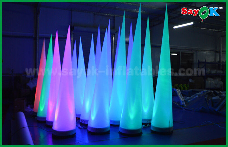 Colorful Lighting Stage Decoration Inflatable Cone For Club / Promotion
