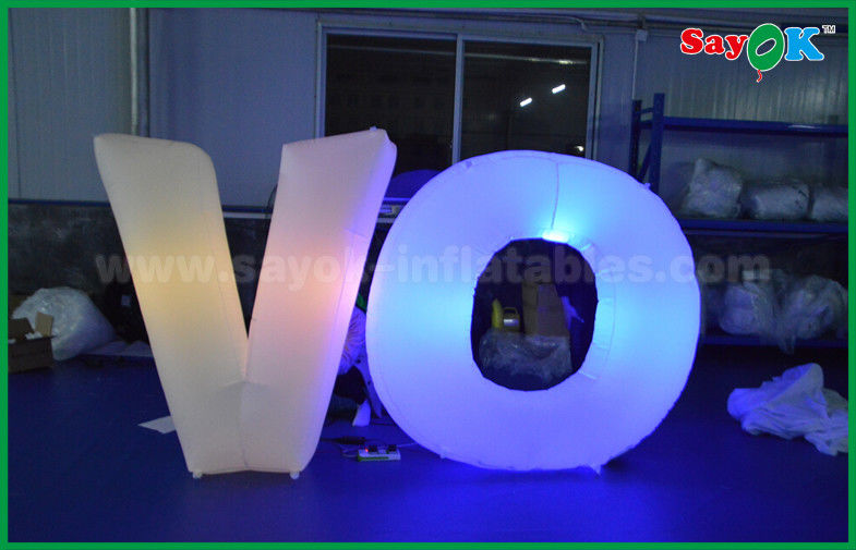 Lingting Nylon Inflatable Lighting Decoration , Inflatable Letters With Blower And Remote Controller