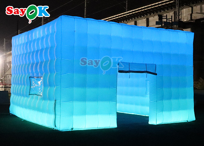 Custom Portable Black Inflatable Cube Tent Nightclub Party Bar Tent With Led Lighting Inflatable Lawn Tent