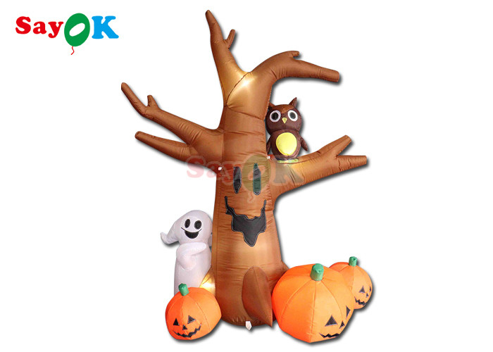 2mH Blow Up Pumpkin For Yard Outdoor Ghosts Tree Halloween Decoration