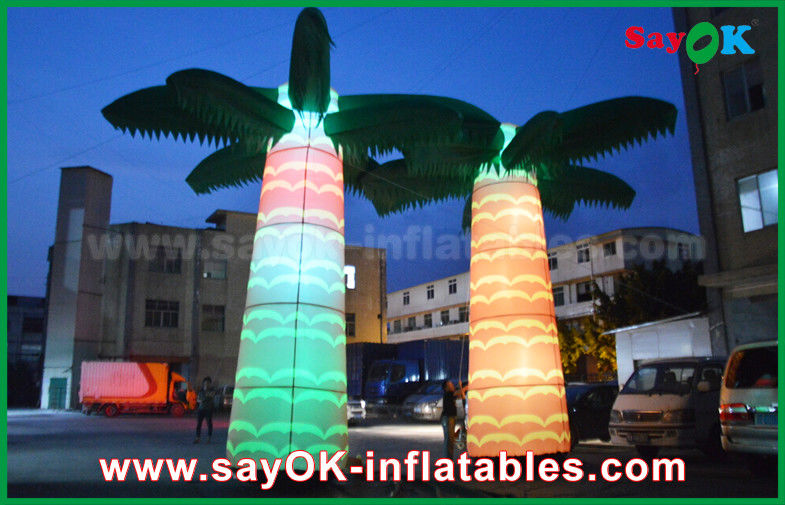 Custom White Led Tree Inflatable Lighting Decoration With Air Blower SGS Certificate