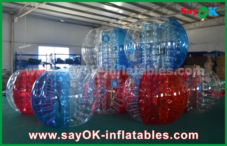 Soccer Inflatable Games Transparent Red / Blue Large Inflatable Sports Games Bubble Soccer 1.5m For Camping