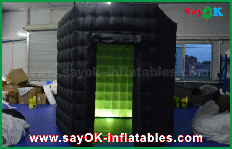 Inflatable Photo Studio 1 Door 2.5m Custom Black / White Inflatable Photo Booth With LED Light Oxford Cloth