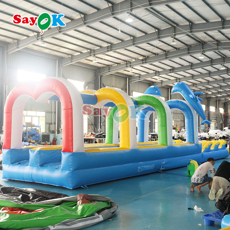 Commercial Summer Water Slide Inflatable Kids Slip And Waterslide With Pool For Custom