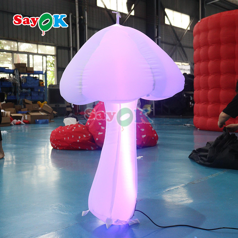 Music Stage Deco Inflatable Mushroom Park Decorative Inflatable Lighting Mushrooms Plants