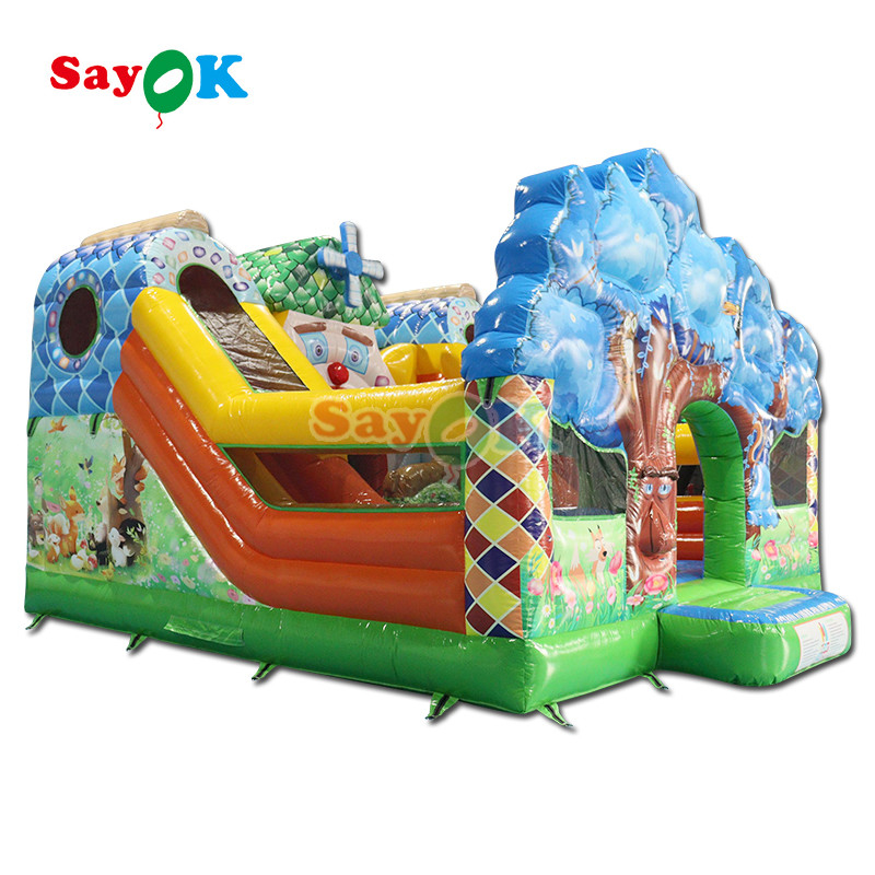 Inflatable Bouncer Castle Game For Kids Inflatable House Party Jump Bouncing And Slide Combo With Selection Windmill