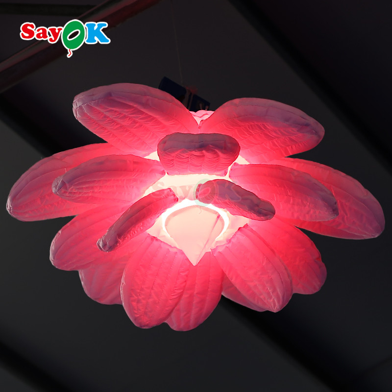 Inflatables Led Light Hanging Inflatable Lotus Flowers For Wedding Decorations Advertising Stage