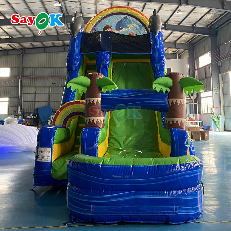 Wholesale Cartoon Inflatable Trampoline Slide Giant Inflatable Bouncer Slide Large Adult Inflatable Water Slide with Pool