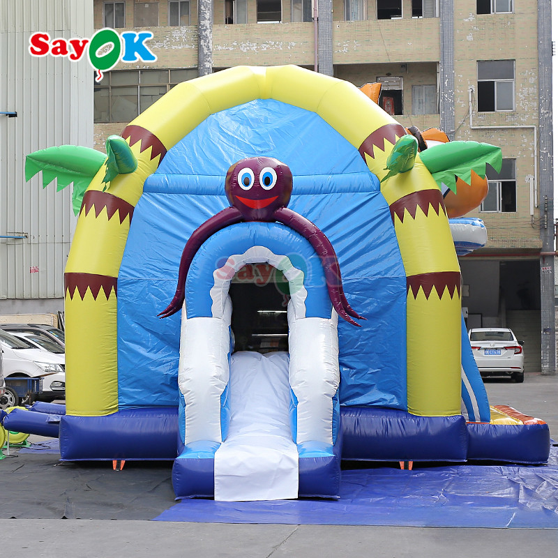Bright Cartoon Inflatable Castle Bounce House for Indoor & Outdoor Kids Party and Daycare Use