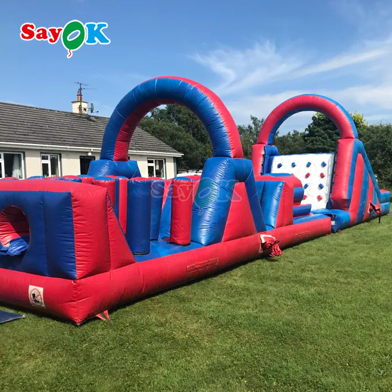 SayOk Commercial Inflatable Obstacle Course Inflatables Outdoors Giant Inflatable Obstacle Course for Adults