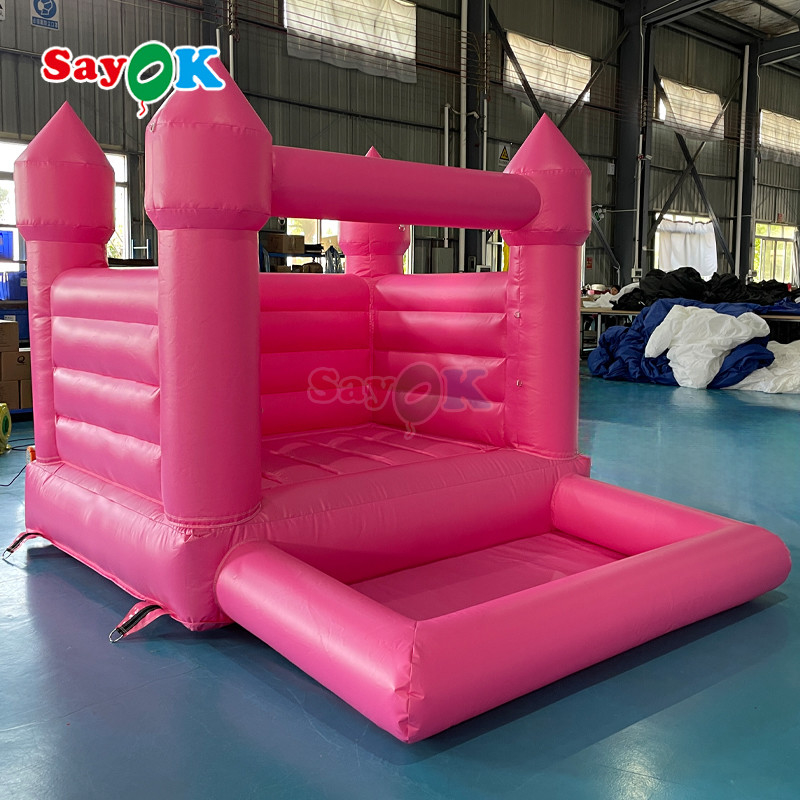 Sayok Customized PVC Small Inflatable Wedding Bouncer Pink Inflatable Bounce House for Outdoor Party