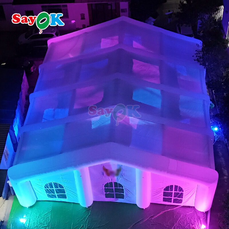 Weather-resistant Giant Outdoor Inflatable Air Tent with LED Lighting for 300 People Events