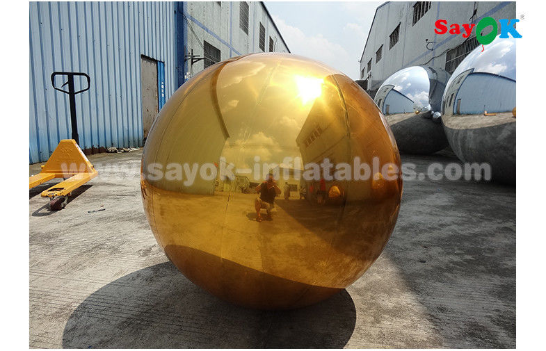 1m PVC Gold Inflatable Mirror Ball For Indoor Decoration Wedding Party
