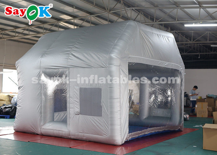 Custom Inflatable Tent Silver Inflatable Paint Booth With Filter System / Inflatable Bubble Tent