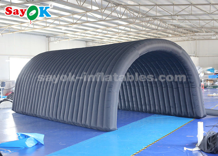 Outdoor Inflatable Tent 210D Oxford Cloth Black Inflatable Tunnel Tent For Exhibition / Promotion