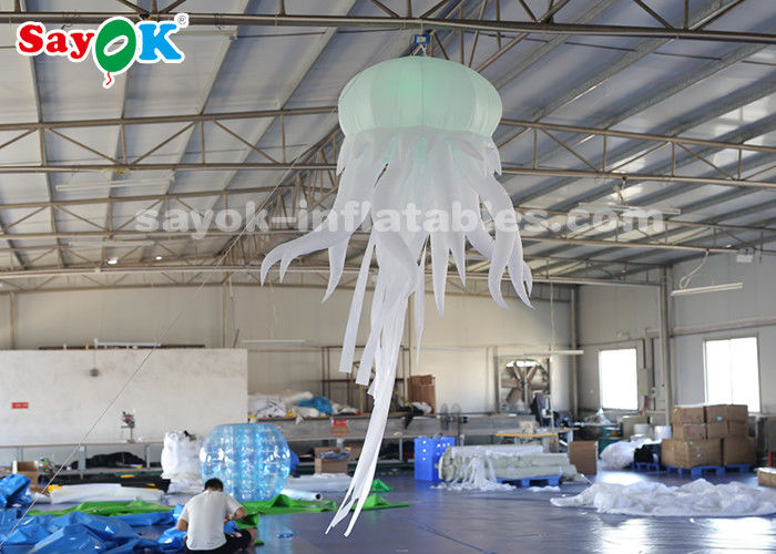 1.5*2.5m Inflatable Hanging Jellyfish With LED Light For Night Club Decoration