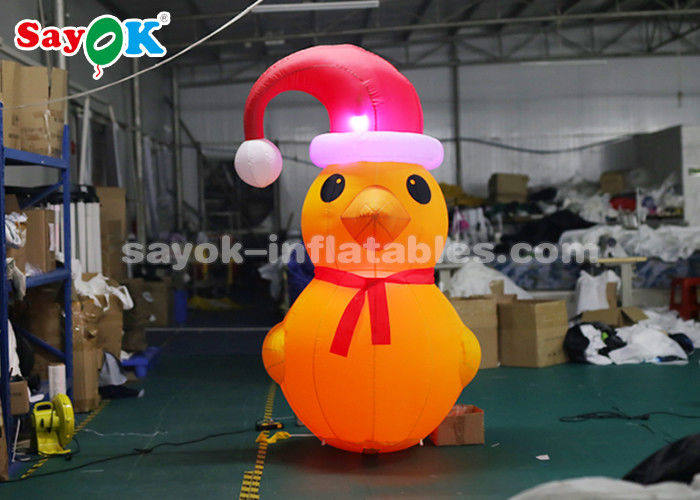 Yellow 2m Inflatable Duck Model With Air Blower For Yard Christmas Decorations