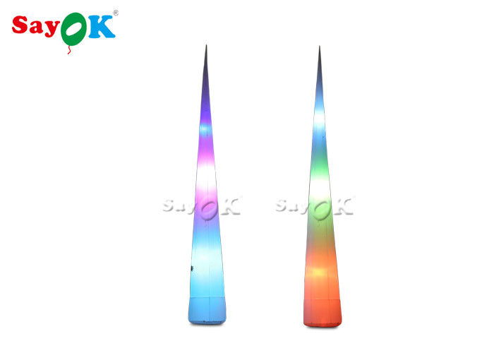 Colorful Inflatable Lighting Decoration LED Cone With Blower For Advertisement