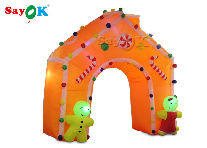 Christmas Inflatable Archway Oxford Cloth LED Light Inflatable Arch Tent Colorful Christmas Decoration For Promotion