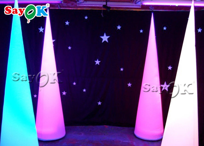 Attractive Inflatable Lighting Decoration / Blow Up Cone For Christmas