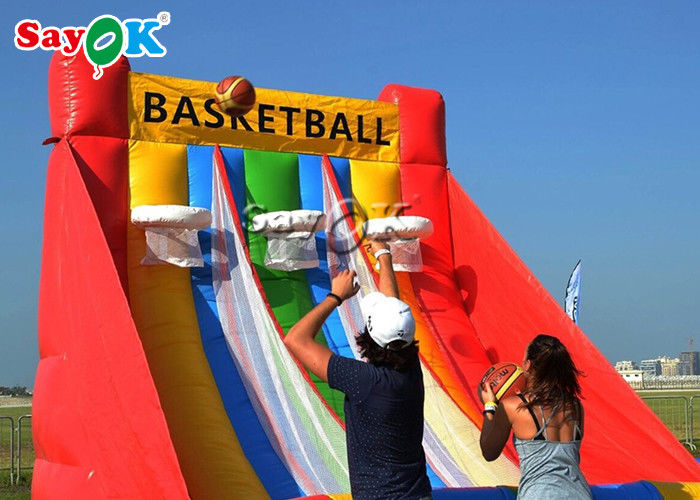Air Tight Three Hoops Inflatable Basketball Sports Game With CE Blower Inflatable Games For Adults