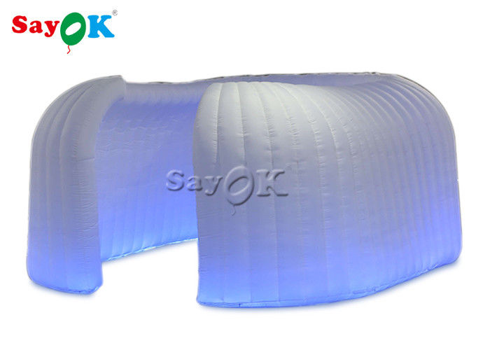 Inflatable Yard Tent 6.5x2.4mH Trade Show White Inflatable Dome Tent With LED