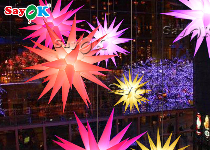 210T 1.5M Inflatable Lighting Decoration Colorful Hanging Star