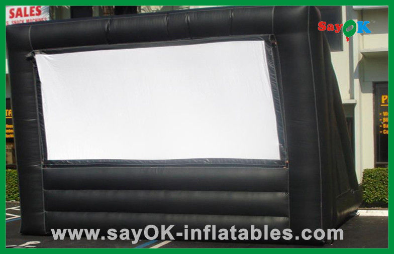 Black Oxford Cloth Airblown Inflatable Outdoor Movie Screen For Commercial Advertising