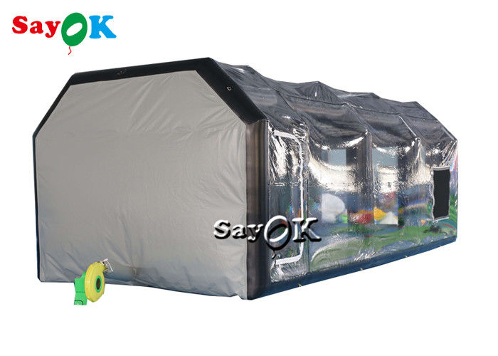 Clear Inflatable Tent 8x4x3mH Black Portable Inflatable Air Tent Airtight Car Spray Booth